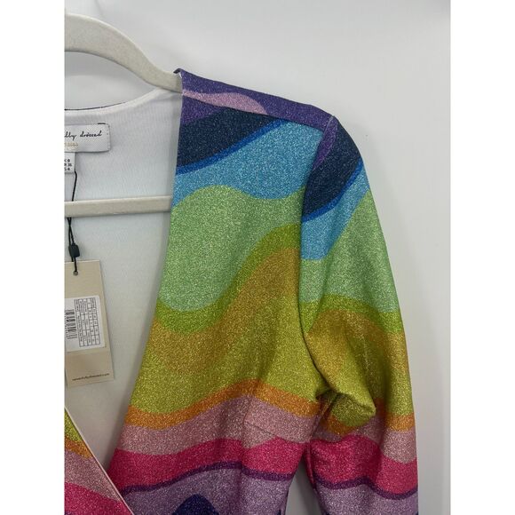 NWT Never Fully Dressed Women's Rainbow Mini Zsa Zsa Wrap Dress Size 4 - Picture 8 of 9